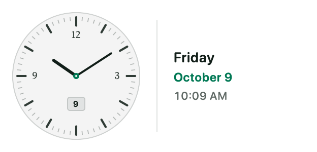Analog Clock widget for the Mac desktop, Medium size