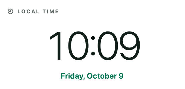 Time widget for the Mac desktop, Medium size