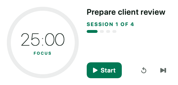 Focus Timer widget for the Mac desktop, Medium size