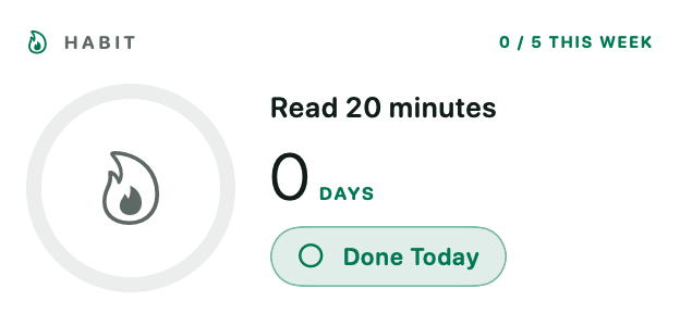Habit Streak widget for the Mac desktop, Medium size