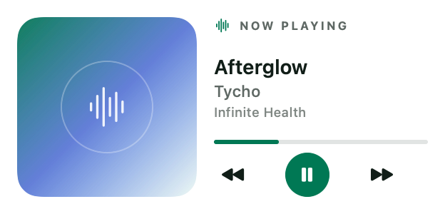 Now Playing widget for the Mac desktop, Medium size