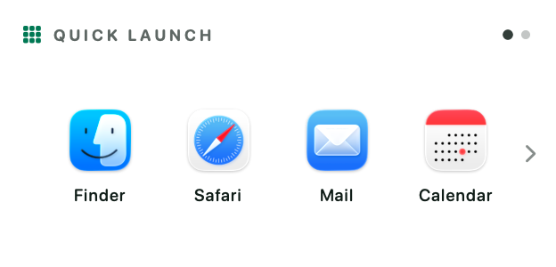 Quick Launch widget for the Mac desktop, Medium size