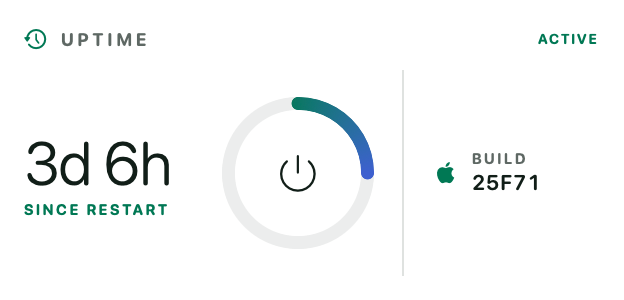 Uptime & Sessions widget for the Mac desktop, Medium size