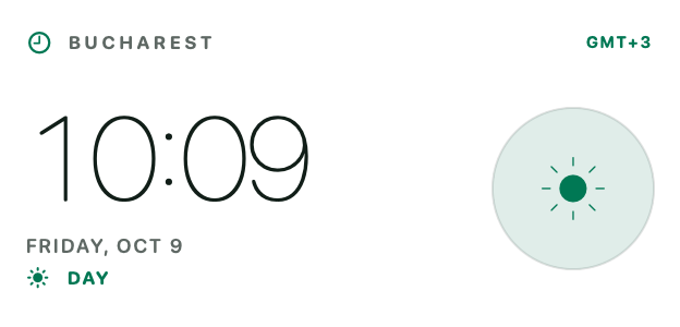 World Clock widget for the Mac desktop, Medium size